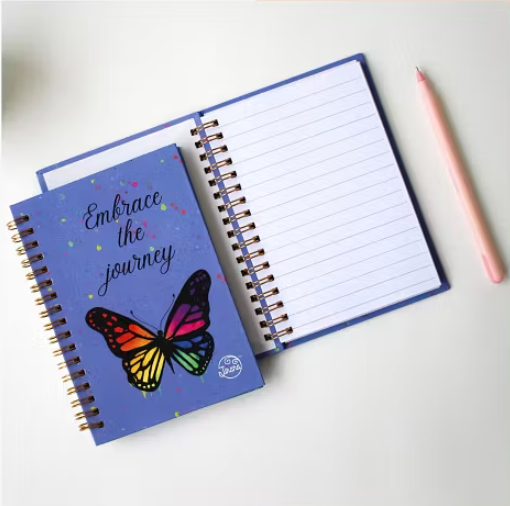 Blue Butterfly Mini A6 Spiral Notebook - Image 2